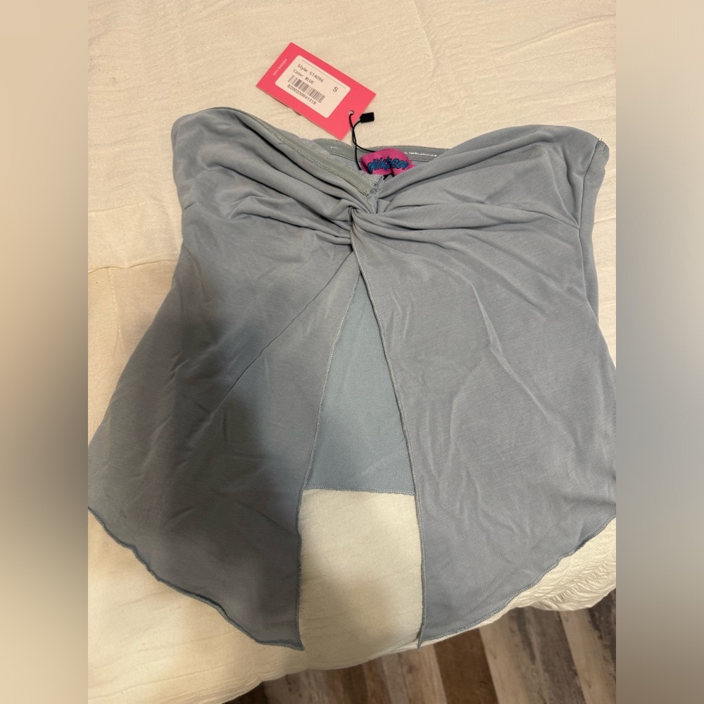 Edikted twisted split front tube top blue